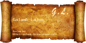 Galamb Lajos névjegykártya